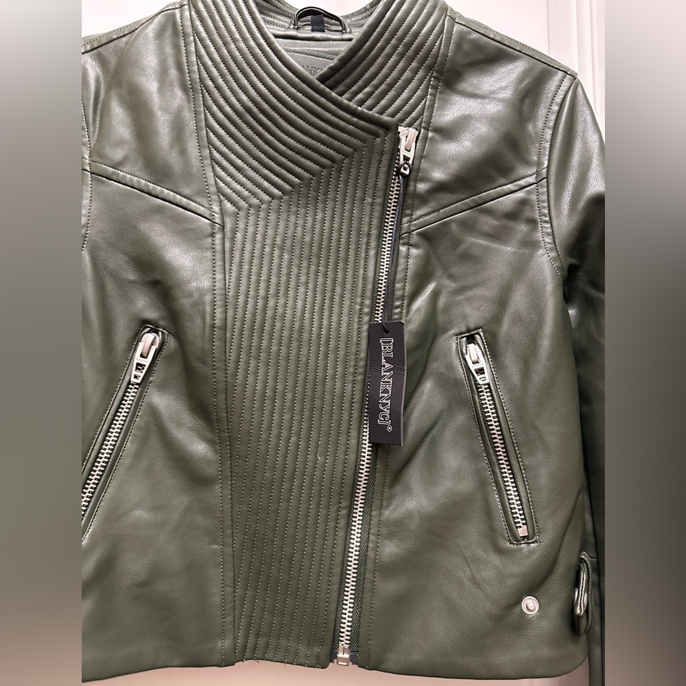 BLANK NYC Green Quilted Moto Jacket NWT Size small - Picture 7 of 10